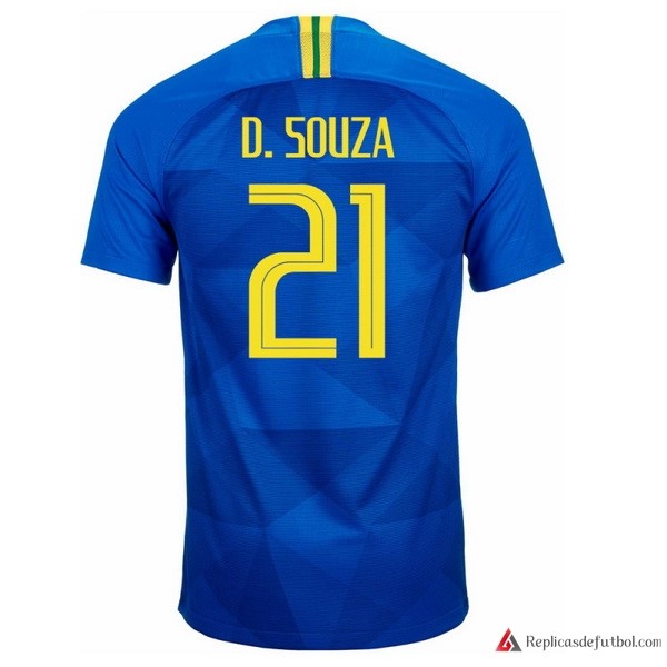Camiseta Seleccion Brasil Segunda equipación D.Souza 2018 Azul